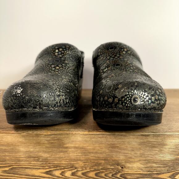 Dansko XP Floral Clogs Staples Sz 38 Metallic Professional Nurse Comfort Shoes - Picture 5 of 10
